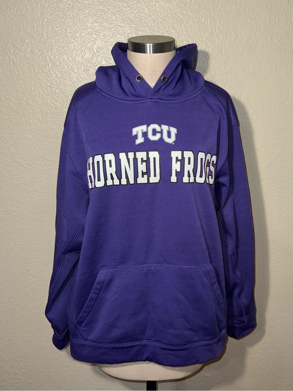 TCU Horned Frogs Hoodie Purple Campus Heritage NCAA Pullover Large